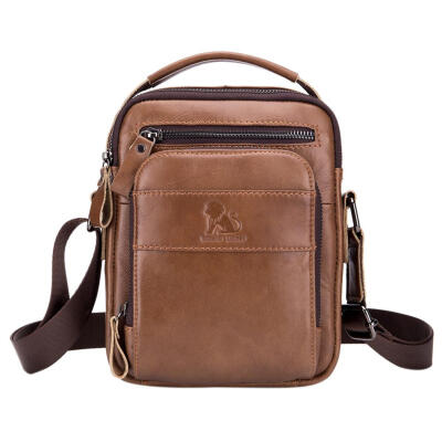 

Vintage Genuine Leather Crossbody Solid Color Handbags Men Shoulder Bags