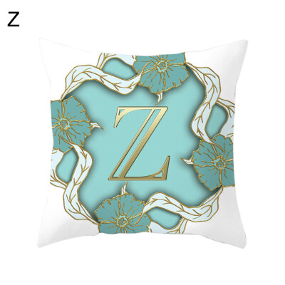 

English Letter Flower Pillow Case Cushion Cover Sofa Bed Car Cafe Office Decor