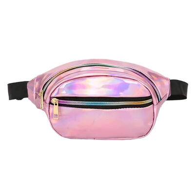 

Punk Laser Shoulder Waist Handbags Women Bright Leather Fanny Chest Bags