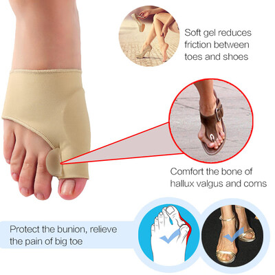 

2Pcs1Pair Hallux Valgus Bunion Corrector Toe Separator Orthotics Feet Bone Thumb Adjuster Correction Pedicure Sock Straightener