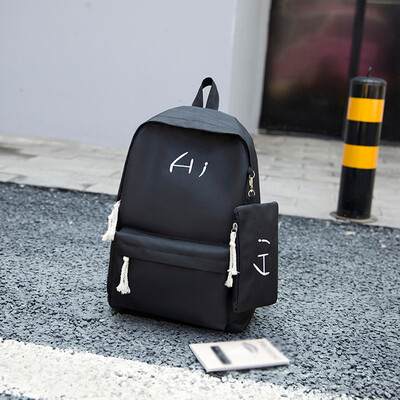 

Tailored Fashion Ladies Solid Color Zipper Wild Large Capacity Backpack Student Bag