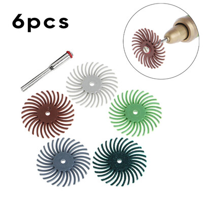 

5pcs Detail Abrasive Wheel Mixed Grit Coarse Clean Tool1 Shank For Rotary Tools