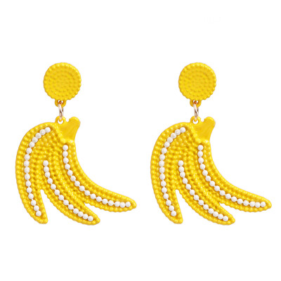 

2019 New Arrival Summer Style Handmade Seed Beads Fruit Lemon Drop Earrings Personality Watermelon Earrings For Woman Party Gift