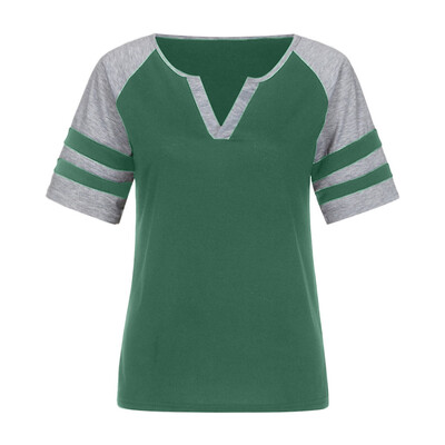 

Starmoon Women Casual Summer Lady V-Neck Striped Short Sleeve Blouse Shirt Top
