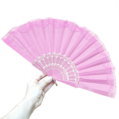 

Siaonvr Chinese Style Lace Hand Held Folding Fan Dance Party Wedding Decor