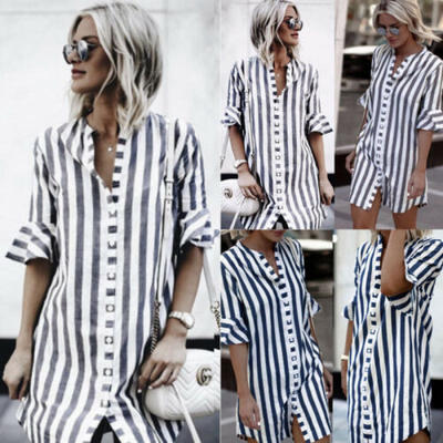 

Fashion Womens Loose Long Sleeve Cotton Casual Blouse Shirt Tunic Tops Blouse