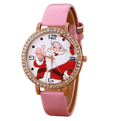 

Womens Watches Best Sellers High Quality Santa Claus Pattern Watch Romain Horloge Cadeau Montre Femme Acier Inoxydable