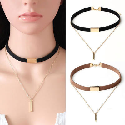 

Fashion Womens Velvet Choker Necklace Gold Plated Chain Pendant Necklace Jewelry