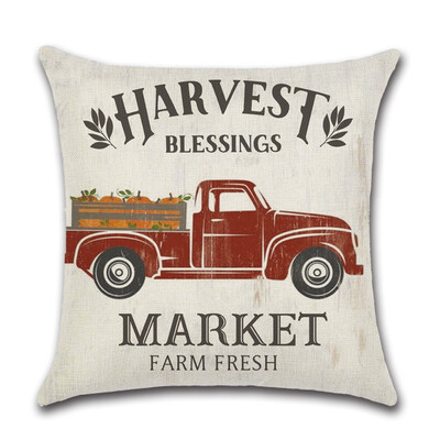 

Thanksgiving Day Linen Pumpkin Truck Digital Printing Home Decoration Pillowcase