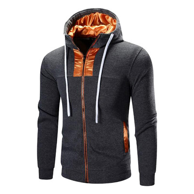 

Toponeto Men Autumn Long Sleeve Patchwork Hoodie Hooded Sweatshirt Top Tee Outwear Blouse