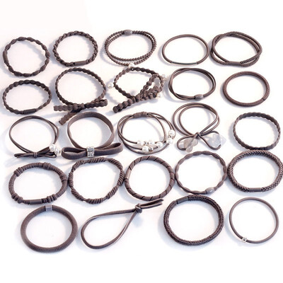 

Fashion New Women Hair Ring 24PCSSet Hair Band Rubber Band Hair Rope Elegant Pearl Scrunchie Simple Sweet Hair Accessories Set