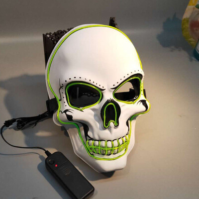 

Halloween LED Mask Glowing In Dark Mask Skeleton Mask Full Face Halloween Role Dress Up Cosplay Mask for DJ Party