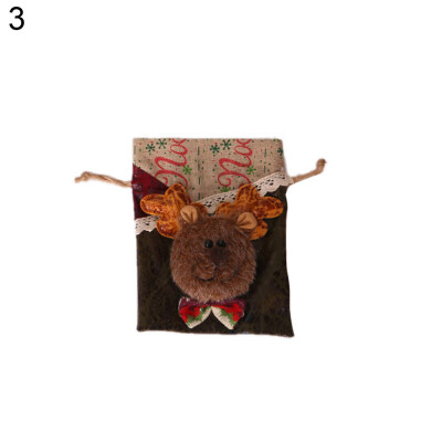 

Christmas Santa Elk Snowman Drawstring Gift Bag Candy Storage Pouch Party Supply