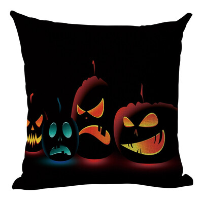 

New Halloween Multi Designs Decorative Throw Pillow Cover Flax Square Pillow Case Witch for Home Bar Halloween Selling Supplies