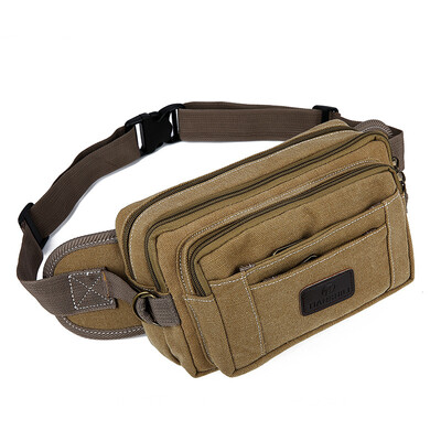 

Mens canvas pocket mens shoulder bag chest bag mens retro mobile phone mens pockets sports diagonal canvas bag