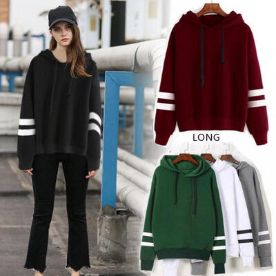 

Womens Long Sleeve Hoodie Sweatshirt Jumper Hooded Pullover Tops Casual Blouse