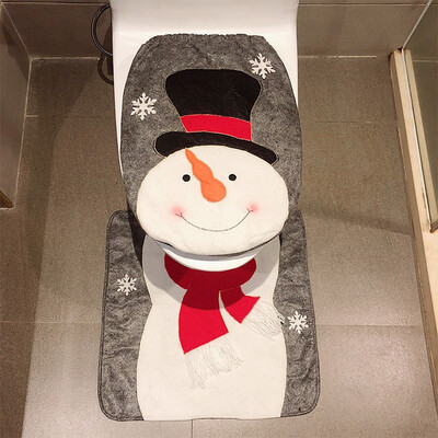 

Christmas Toilet Seat Cover Rug Set for Home Hotel Decoration