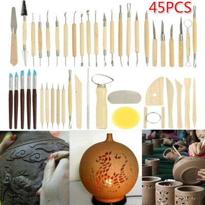 

3845pcs Clay Sculpting Tools Pottery Carving Tool Set Wooden Handle Modeling Clay Tools