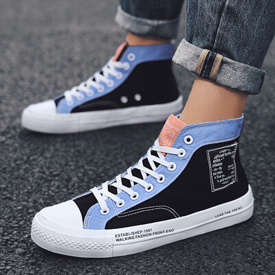 

Summer high tide shoes casual Joker canvas shoes Korean fashion mens shoes autumn