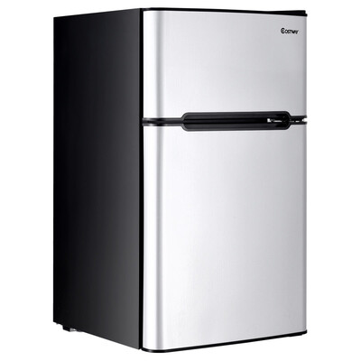 

32 cu ft Compact Stainless Steel Refrigerator-Gray