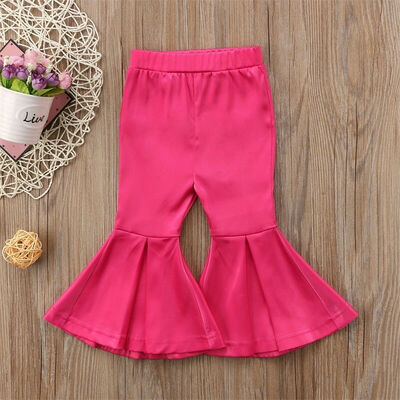 

Toddler Baby Girls Kids Bell Bottom Flare Pants High Waist Trousers Leggings