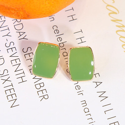 

2019 latest design brand creative literary fan drop glaze earrings generous minimalist earrings gifts for women