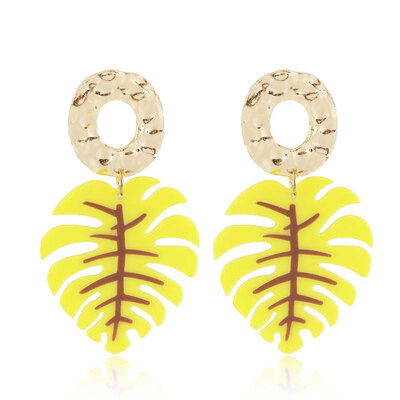 

Solememo New Hot ZA Bohemian Vintage Leaf Design Drop Earrings Tropical Plant Statement Dangle Earrings Aretes De Mujer E3550