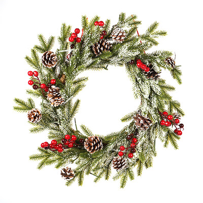 

Christmas Pine Cone White Rustic Hoop Wreath Decoration Hanging Door Wall