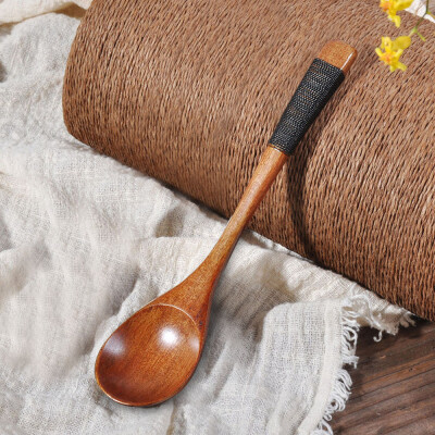 

Toponeto Wooden Spoon Fork Bamboo Kitchen Cooking Utensil Tools Soup-Teaspoon Tableware