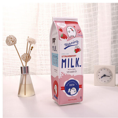 

Siaonvr Cute Pencil Case Creative Milk Pencil Bag For Kids Novelty Item