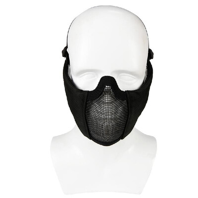 

Foldable Half Face Mask Protective Steel Mesh Mask Ear Protection Paintball Gaming Hunting Training CS Gaming Metal Face Mask Cosp