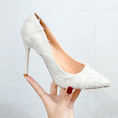 

Net red high-heeled shoes women 2019 spring new black girl Joker sexy spring small fresh thin heel pointed shoes