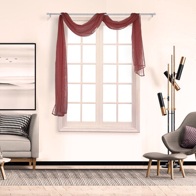 

Toponeto 1Pcs Voile Curtain Swags All Colours Pelmet Valance Net Curtains Voile Swag