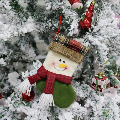 

Gobestart Candy Bag Christmas Gifts Tree Ornament Stocking Santa Claus Snowman Sock Decor