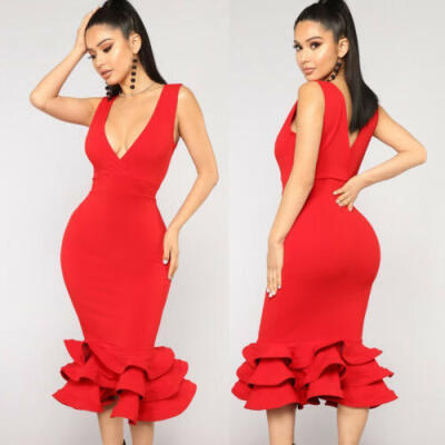 

Womens V Neck Cocktail Party Wedding Evening Party Bridesmaid Formal Dress