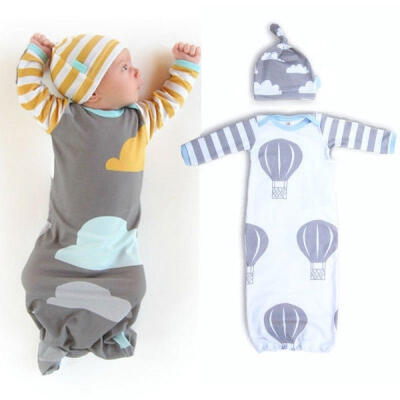 

0-12Month Newborn Baby Boys Girls Infant Swaddle Wrap Blanket Sleeping Bag Hat