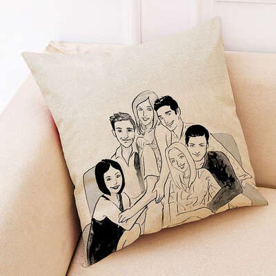 

redCherry Friends Tv Show Pillow Case Linen Cushion Covers Squares Couch Sofa Pillow Cover 18x18 inch