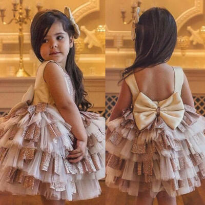 

Princess Baby Girl Toddler Party Tutu Dress Pageant Wedding Birthday Gown Formal