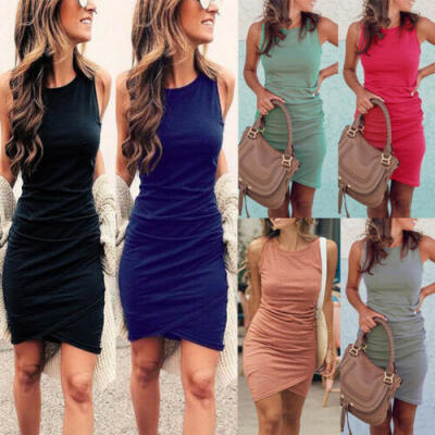 

Women Bandage Bodycon Slim Sleeveless Evening Party Cocktail Pencil Mini Dress