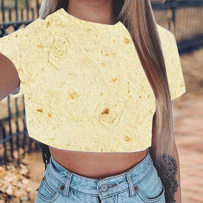 

Nomeni Womens Mexican Chicken Roll Print T-Shirt Shirt Short Sleeve T-Shirt Shirt Top