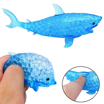 

〖Follure〗Spongy Shark Bead Stress Ball Toy Squeezable Squishies Toy Stress Relief Toy
