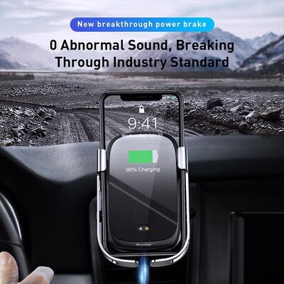 

Baseus Rock-solid Electric Holder Wireless charger Automatic infrared induction car charger for iphoneHuaweiSamsungMi