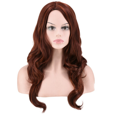 

〖Follure〗Dark Brown Women Natural Sexy Long Synthetic Wig Fashion Parting Wigs Rose Net