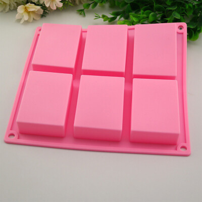 

Siaonvr 6 Cavity Plain Basic Rectangle Silicone Mould For Homemade Craft Soap Mold