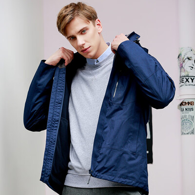 

JZAO Jackets three-in-one two-piece autumn&winter warm detachable thickening fleece windproof waterproof blue