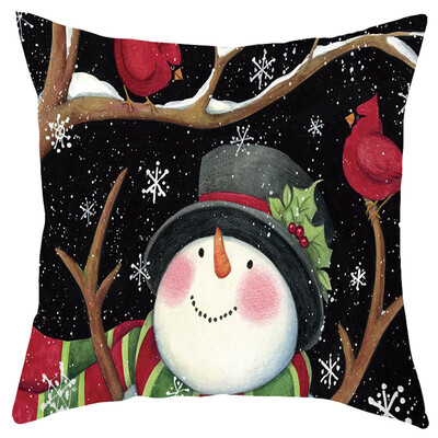 

Tailored Merry Christmas Short Plush Pillowcase Sofa Pad Set Home Decoration 18x18 Inch