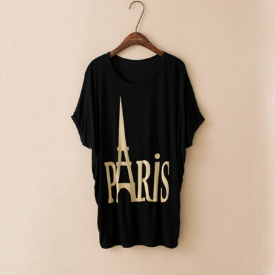 

High Quality 10 Kinds Of 2 Color Modal Casual Letters Animal Print Round Neck Bat Shirt Female T-shirt Blouse 3