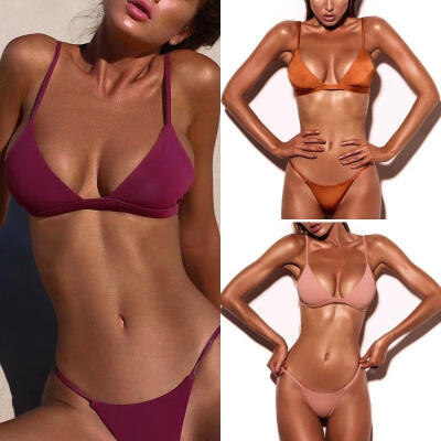 

Women Bikini Set Push-up Padded Bra Swimsuit Swimwear Triangle Bathing Suit 2017