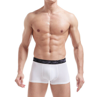 

Men Comfy Breathable Seamless Underwear Ice Silk Boxer Briefs Shorts Underpants