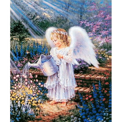 

5D DIY Full Drill Diamond Painting Watering Angel Cross Stitch Embroidery